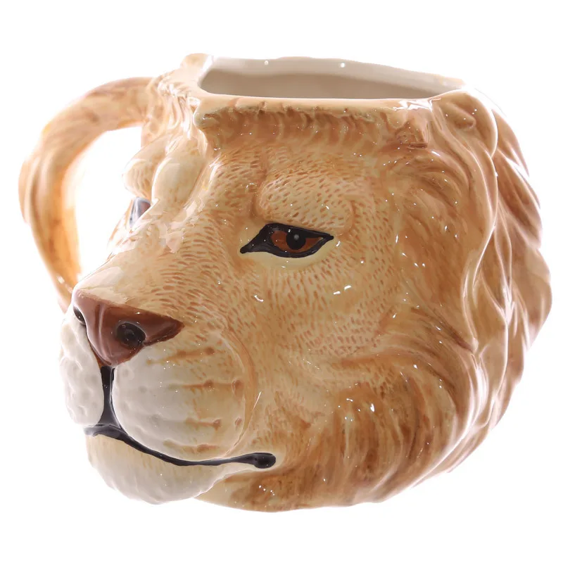 Креативные Животные Собака лев леопард голова тигра керамическая чашка окрашенная керамическая чашка стерео собака голова кружка детская комната украшение подарок