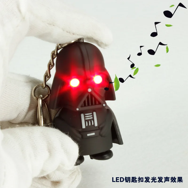 

Cartoon Anime Star Wars Darth Vader Luminous Voice LED Keychain Anakin Skywalker Key Ring Car Trinkets Key Chain Gift Porte Clef