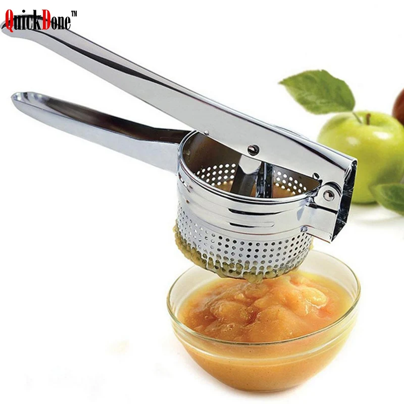 

QuickDone Stainless Steel Mash Potato Ricer Masher Manual Juicer Squeezer Potatoes Mud Pressure Mash Device Gadget AKC5273