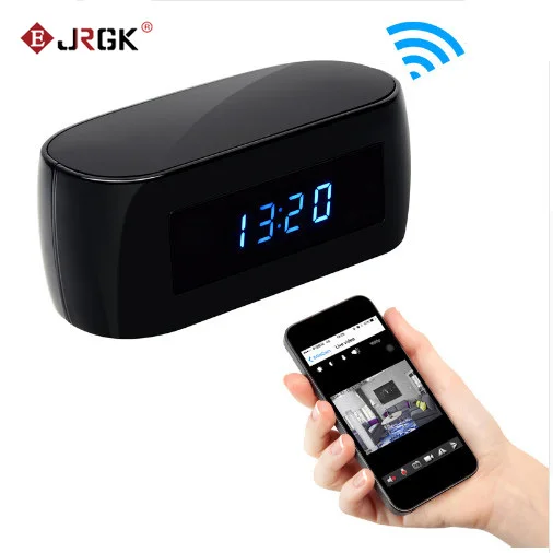

JRGK 1080P Night Vision Wireless WIFI Electronic Clock Camera IP Remotely Monitor P2P CCTV Cam for Home Security mini camera