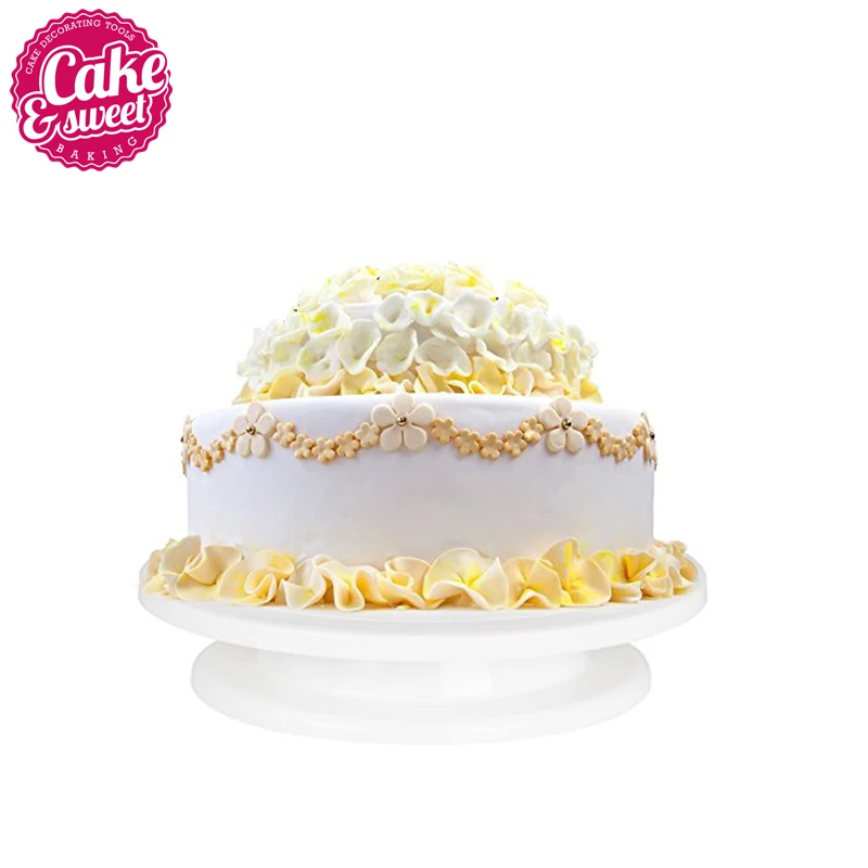  Cake Turntable Rotating Cake Decorating Turntable Stand Kitchen Display Stand Cake Swivel Plate Rev