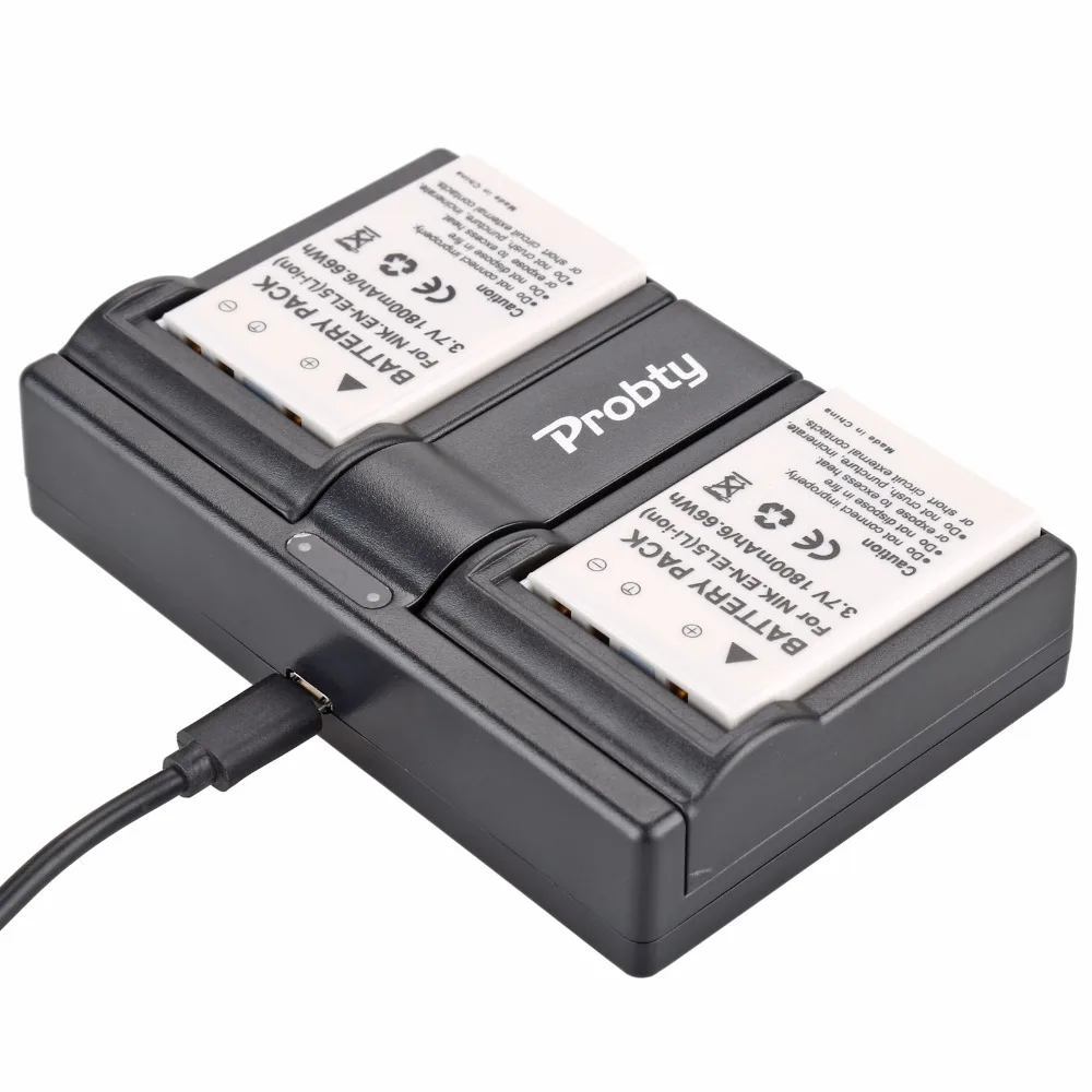 Зарядное устройство Probty для камеры Nikon CoolPix P530 P510 P500 P90 P80 4200 5900 7900 P4 S10 4 шт.|en el5|en el5
