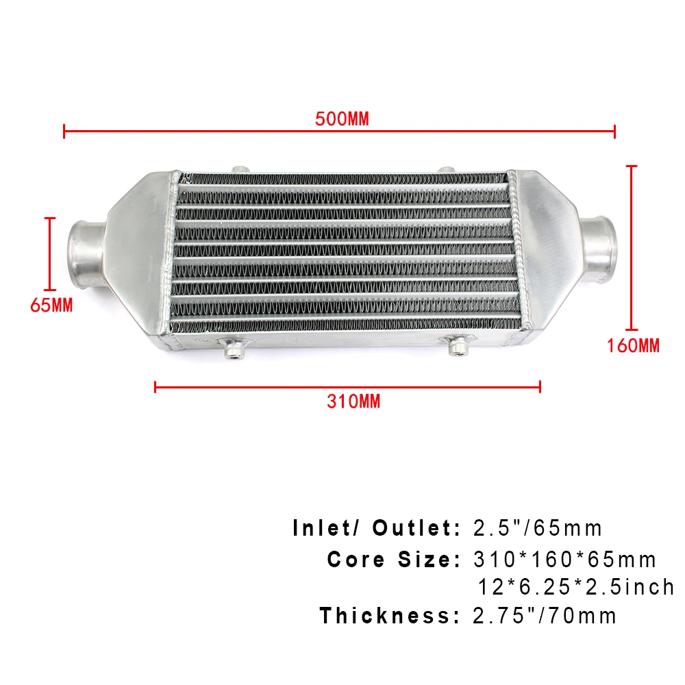 R-EP интеркулер Универсальный 310X160X65 мм алюминиевый радиатор 2,5 дюймов на входе 65 мм на выходе холодного воздуха для турбо радиадора