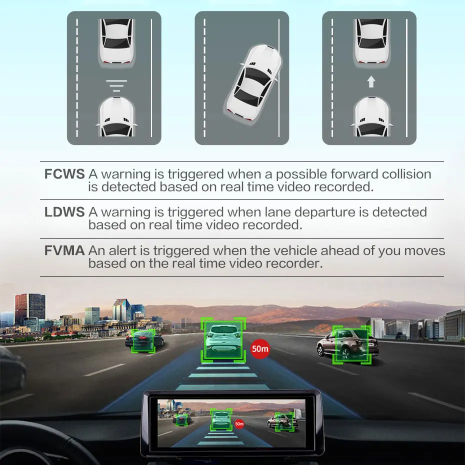 Olysine 8 дюймов 4G Android Автомобильный видеорегистратор Камера ADAS WiFi Dashcam GPS навигатор