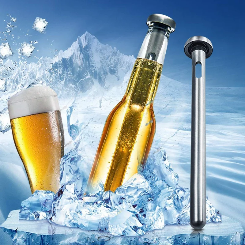 2 Pieces Beer Chiller Stick For Bottles Stainless Steel Chiller Stick Beverage Cooler Cooling Sticks Keep Bottled Drinks Cold