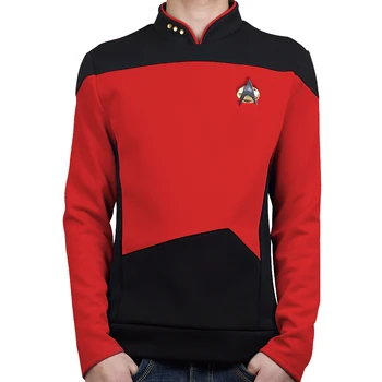 

Star TNG The Next Generation Red Shirt Uniform Cosplay Costume For Men Coat Halloween Party Prop