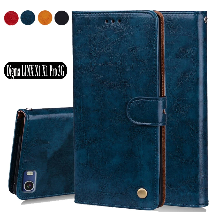 

Luxury Wallet Case For Digma LINX X1 X1 Pro 3G Book Case 5.0" PU Leather Slip-resistant Retro Flip Back Cover Case W02