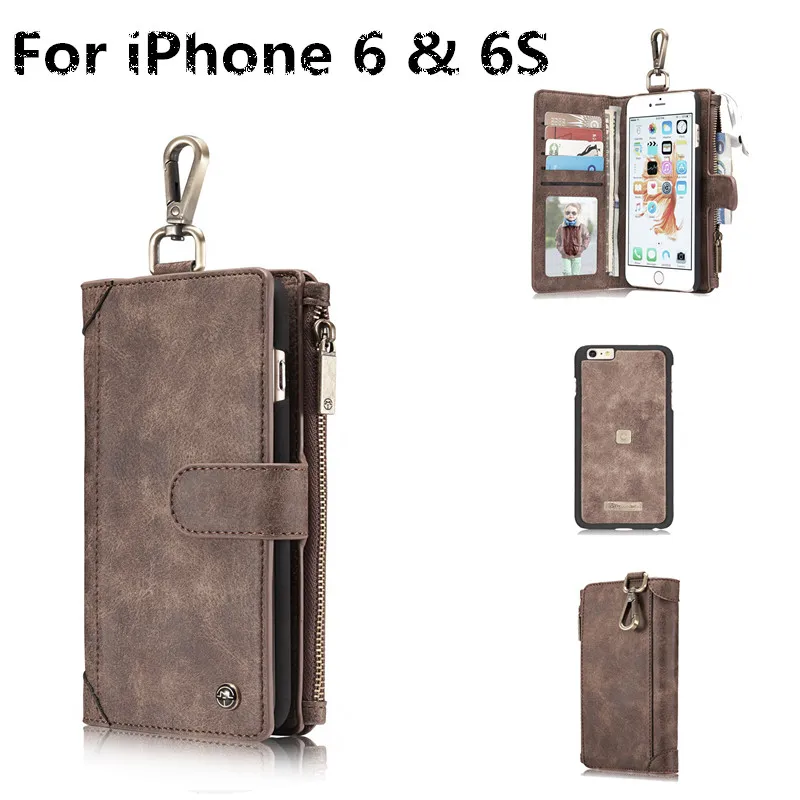 

CaseMe Brand For Apple iPhone 6 & 6S S Case Luxury Ms Genuine Leather craft phone Cover Wallet Magnet Flip Stent Card slot Cases
