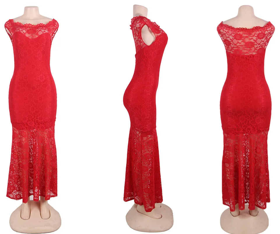 Plus Size White Lace Elegant Party Gown6
