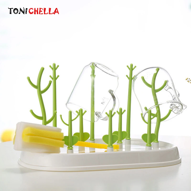 Baby Bottle Drying Rack Feeding Bottles Storage Simple Tree Shape