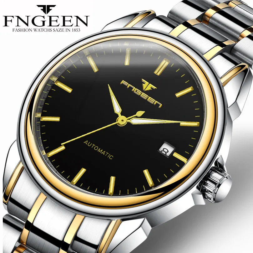 

FNGEEN Relogio Automatico Men Mechanical Watches Luminous Hands Male Automatic Watch Date Clock 6609 otomatik erkek kol saati