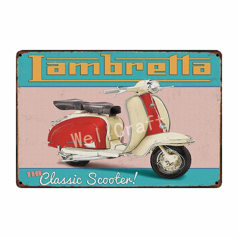 [WellCraft] Lambretta двигательные металлические знаки для дома, отеля, настенные таблички, железная живопись, клубный магазин, классический винтажный декор, 20*30 см FG-204 - Цвет: WA 1767