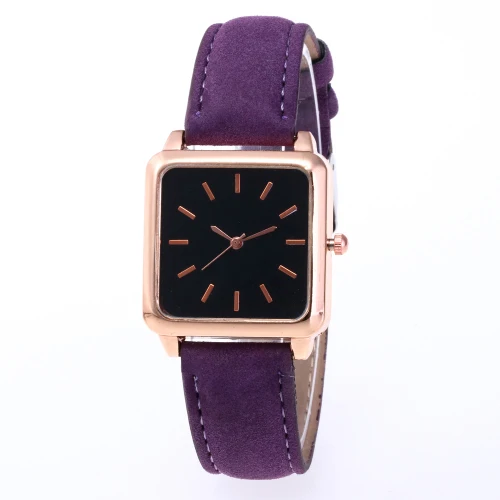 Прямая поставка, женские часы, Топ бренд, кожа, квадратный дизайн, маленькие часы, женские наручные часы для женщин, часы, Relogio Feminino - Цвет: Фиолетовый