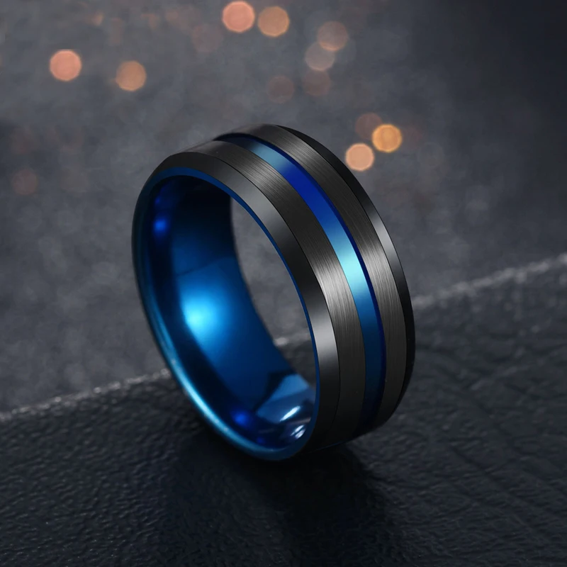 Letdiffery-Hot-Sale-Groove-Rings-Black-Blu-Stainless-Steel-Midi-Rings-For-Men-Charm-Male-Jewelry