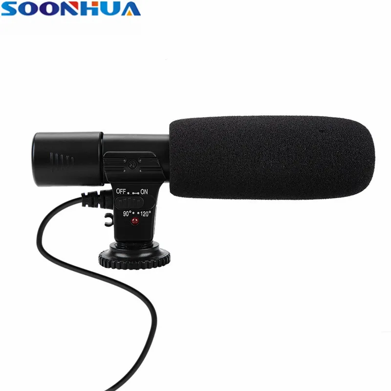 

SOONHUA Professional Sensitive Condenser 3.5mm Jack Microphone Powerful Battery About 800 Hour For Interview Video Recording Mic