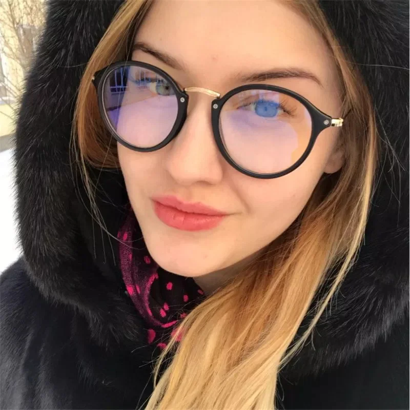 

blue light glasses frame computer glasses spectacles round transparent female women's eyeglasses frame 2019 Optical frames clear