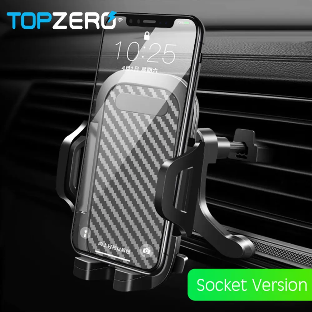 Роскошный мобильный телефон Автомобильный держатель для iPhone XR XS Max 7 автомобильный воздушный вентиляционный лобовое стекло Автомобильный держатель для телефона 360 карбоновый автомобильный держатель