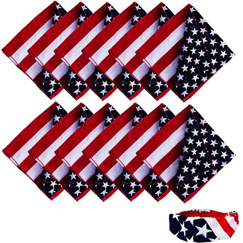 

American Flag Bandana Headband USA Bandana Multifunctional Sports Headwear Face Mask For Camping Running Cycling Stars Stripes