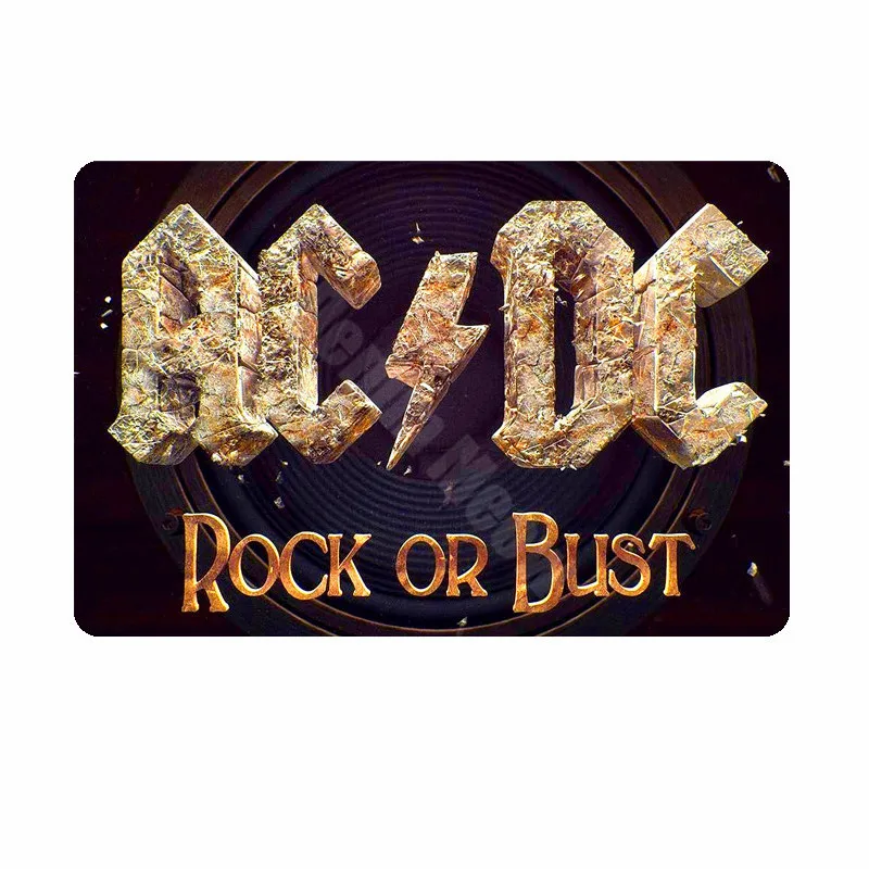 20x30 см ACDC винтажные металлические жестяные вывески для бара, кафе, паба, казино, домашний декор, тарелки в стиле ретро, музыкальная доска, художественный плакат, рок наклейки на стену N264 - Цвет: S