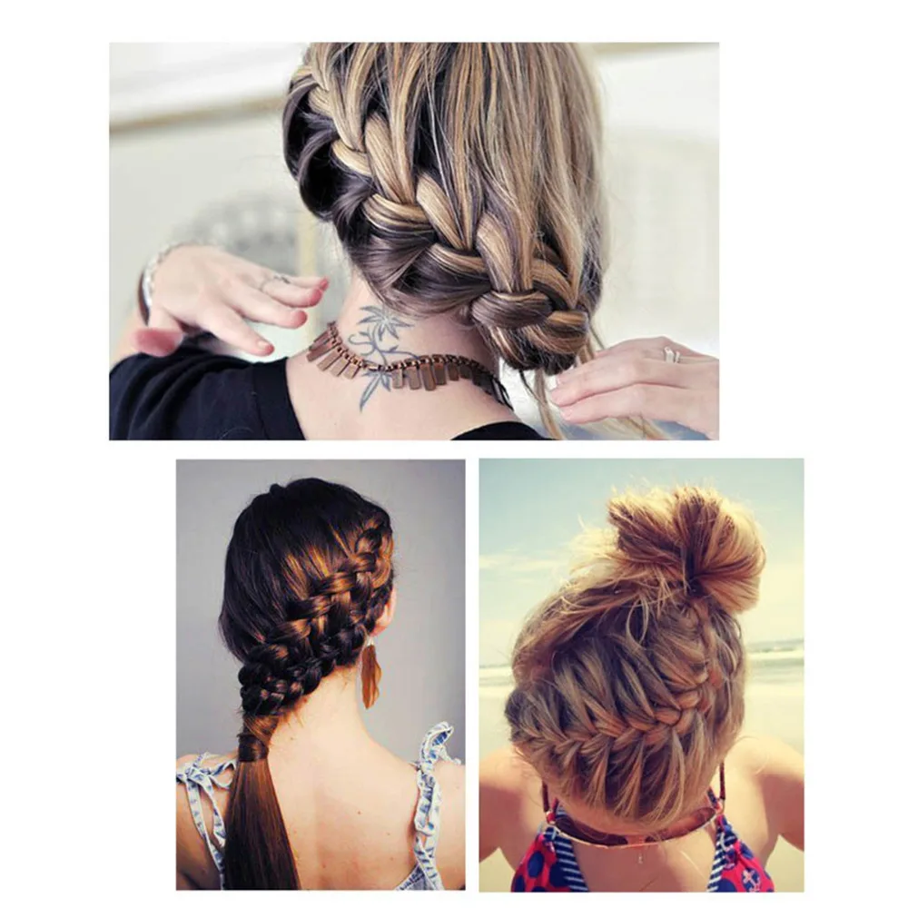 Women Lady Hair Braiding Tool Clip Braider Roller Hook With Magic Hair Twist Styling Bun Maker Hair Band Accessories