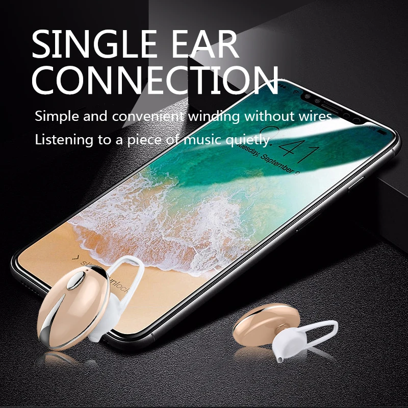 

Mini Wireless Bluetooth Earphone in Ear Sport Beetle Invisible with Mic Earphones Handsfree Headset Suitable for smartphones