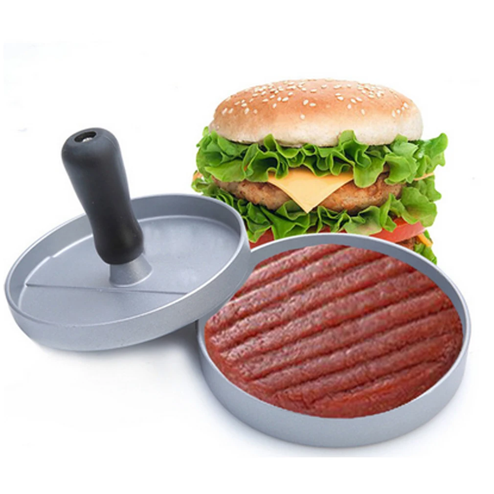 Portable Burger Press with Black Detachable Plastic Handle for