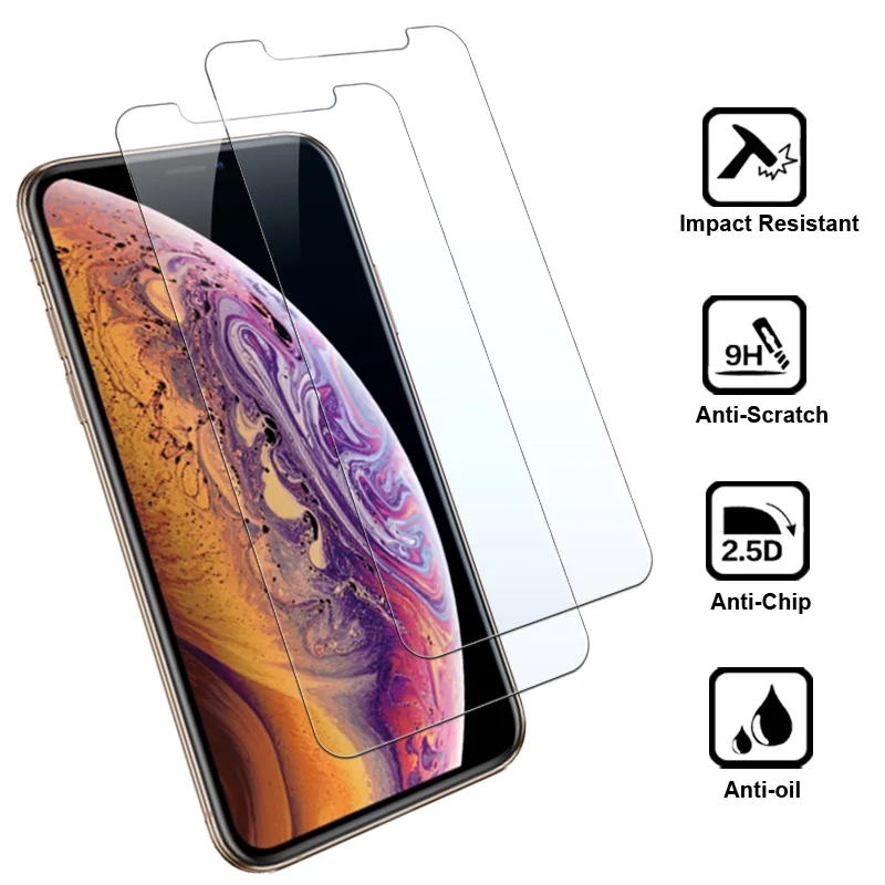 2 шт protecive стекло для iphone x s max xs xr r mas i phone ifone Закаленное Защитная пленка экрана
