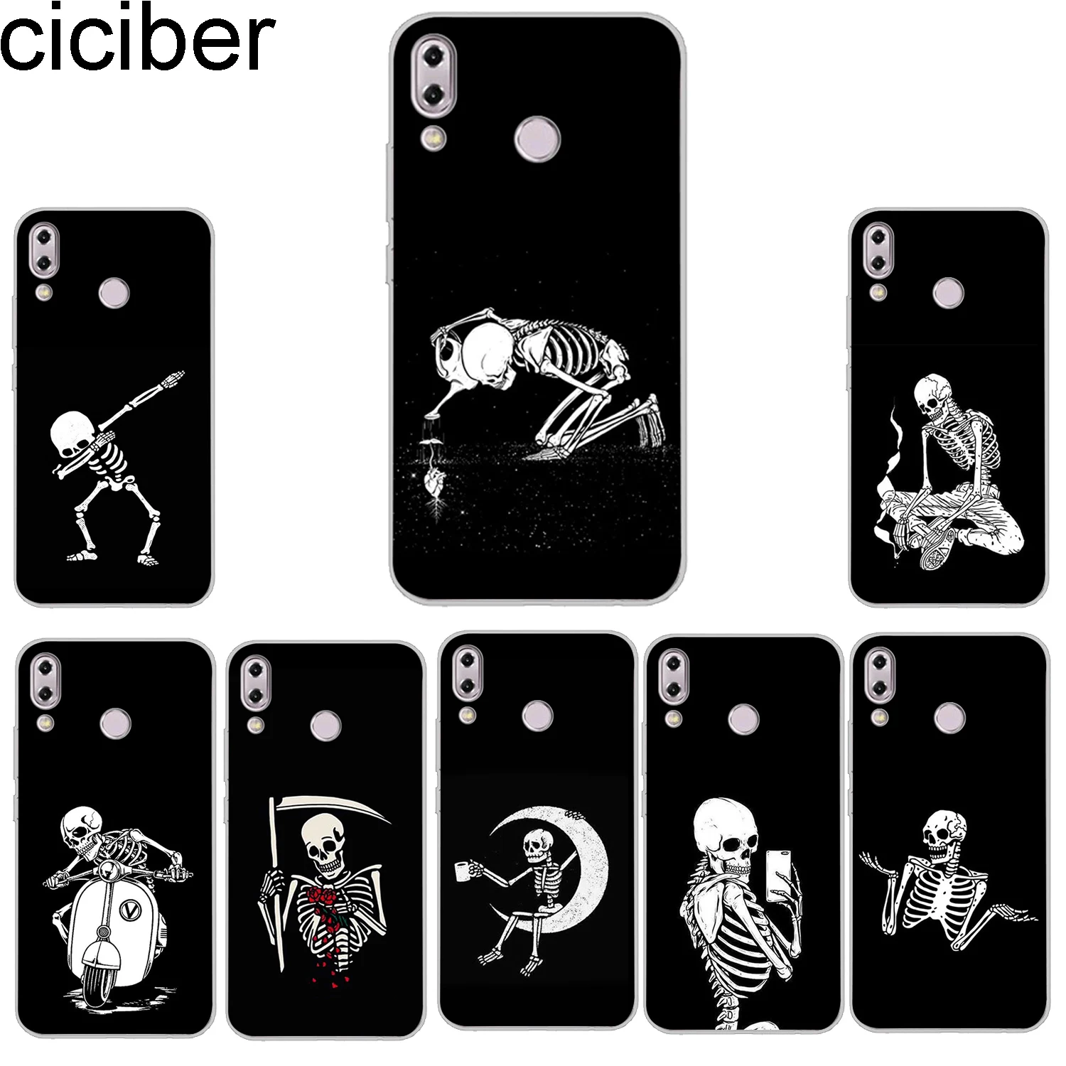 

ciciber Phone Cases For ASUS Zenfone 5 5Z 5Q Lite Max Plus (M1) Case Back Cover ZE620KL ZS620KL ZC600KL ZB570TL Human Skeleton