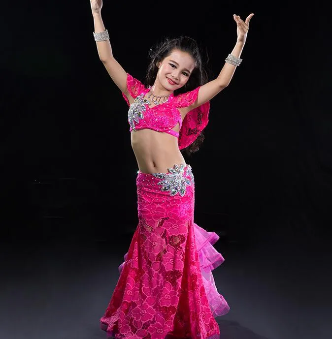 Luxury Handmade Bling Bling Girl's Oriental Dance Costume One Piece