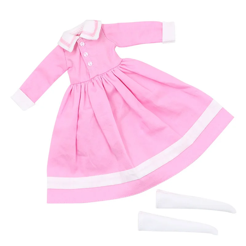 Neo Blythe Doll Pink White Dress with Stockings 4