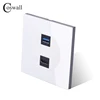 Coswall Crystal Tempered Glass Panel HDMI 2.0 Port USB 3.0 Jack Wall Power Socket Outlet AC 110~250V R11 Series ► Photo 2/3