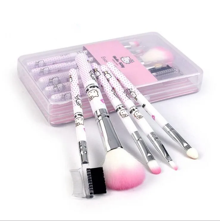 50sets 5pcs Hello Kitty Pink Cute brushes 5PCS/Set make up brushes