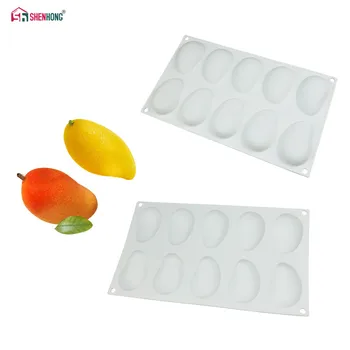 

SHENHONG 10 Hole Mango Silicone Cake Mold For Baking Fruit Pastry Mould Dessert Mousse Pan Chocolates Moule Bakeware Home Party