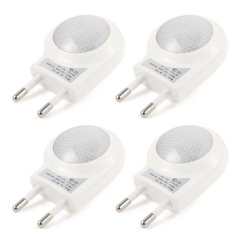 

CNIM Hot 4 pcs Night Lamp LED Sensor Light White 0.7W AC 220 - 240V with USB plug [Energy efficiency class A +]