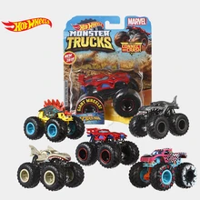 Hot Wheels samochód MONSTER TRUCKS duża stopa połącz i Crash Car Collector Edition metalowy Model odlewu samochody dla dzieci zabawki prezent