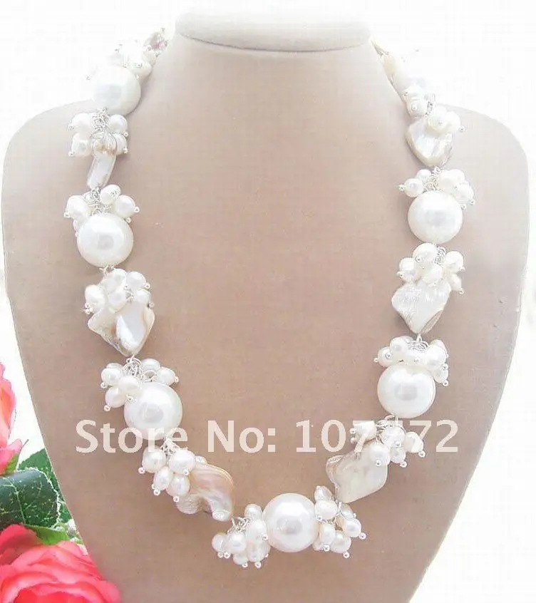 

Charming! White Pearl Shell Necklace free shipment