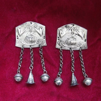 

Ethnic style Hmong jewelry handmade Miaoyin DIY accessories clothes bag silver piece pendant 1pc