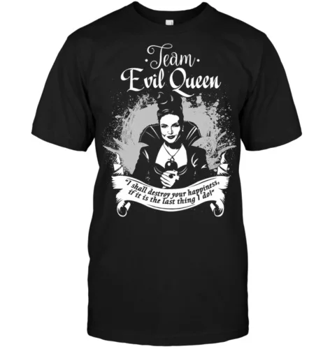 

Once Upon A Time Team Evil Queen Black T Shirt Regina Mills 2019 Summer Short Sleeve Cotton Man Clothing Concert T Shirts