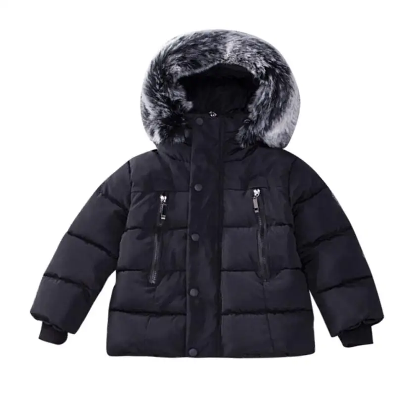 

Parkas 2017 Baby Girl Boy Winter Cotton Hooded Coat Jacket Thick Warm Zipper Outwear Clothes D40+