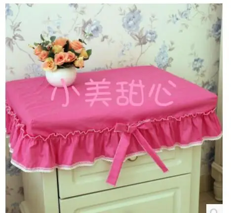 Розовый/розовый цвет пасторальный принцесса прикроватный столик крышка маленькая скатерть пылезащитный чехол Индивидуальный размер - Цвет: 1