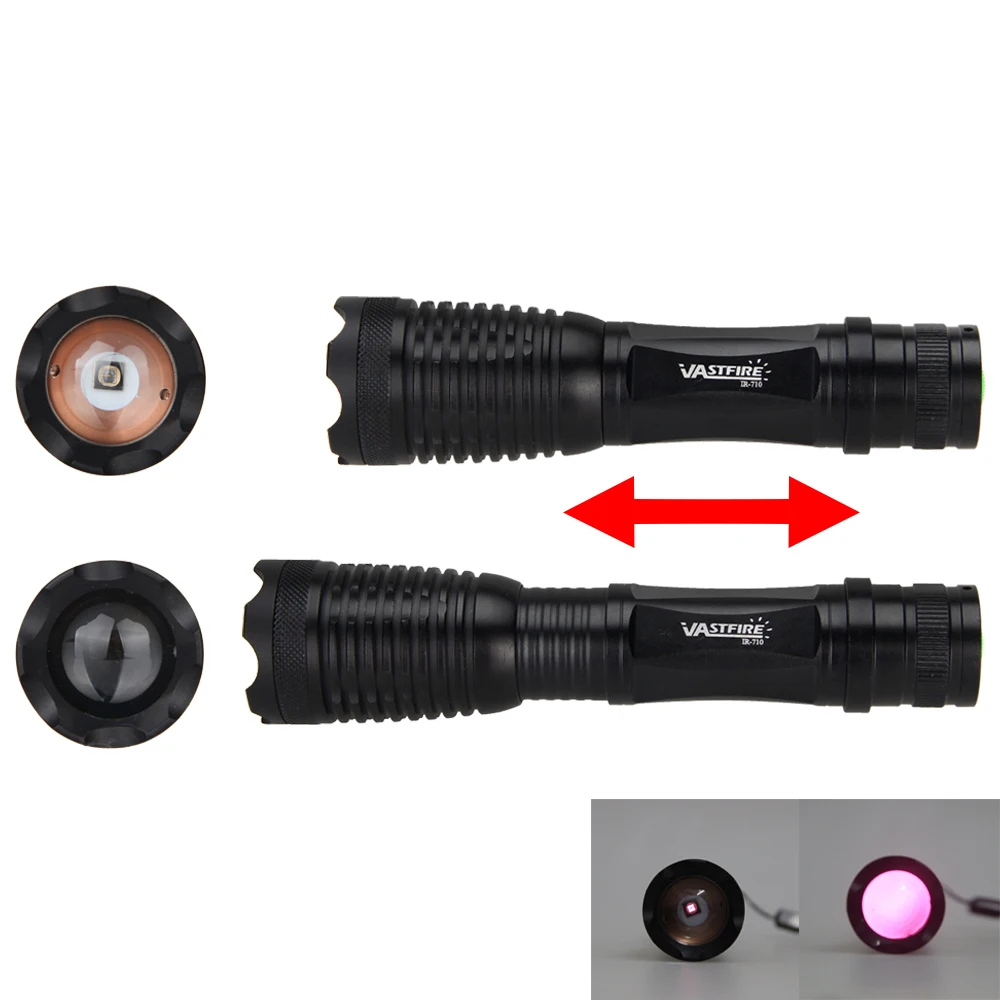 Lanterna com Zoom de Visão Luz + Interruptor de Pressão + Rifle Mount + 18650 + Carregador Caça Noturna Infravermelha Ir-710 Arma Scope 850nm ir 8 Visão Noturna Infravermelha IR-710 Arma Luz +