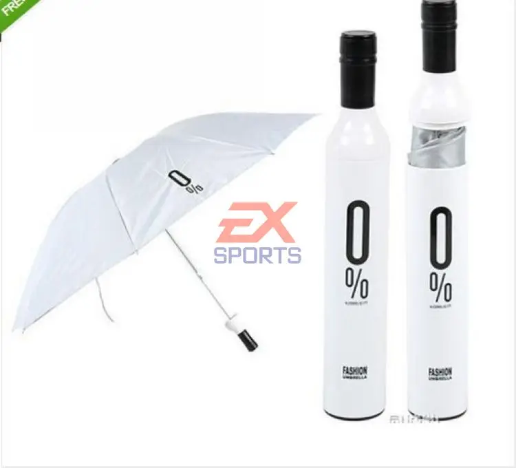 Wine Bottle Portable Folding Umbrella Outdoor Rain Sun Snow Folding Compact (9)