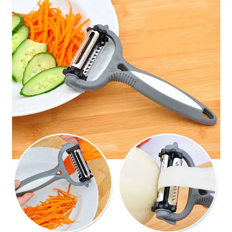 Новые три в одном кухонные аксессуары кухонные инструменты многофункциональный вращающийся нож для пилинга нож для чистки фруктов