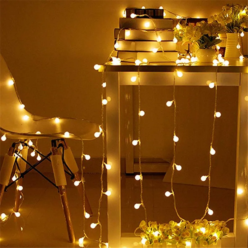 1.5M 3M 6M 10M Fairy Garland LED Ball String Lights Waterproof For Christmas Tree Wedding Home Indoor Decoration Battery Powered battery powered 1 5m 3m 6m 10m led star moon fairy garland string lights new year christmas wedding home indoor decoration light