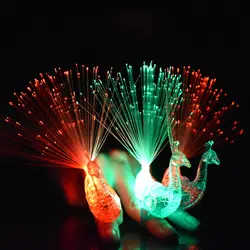 Светодио дный Light-up кольца лампа в виде павлина на палец Цвет ful гаджеты для вечеринки Интеллектуальная Детская игрушка для вечерние