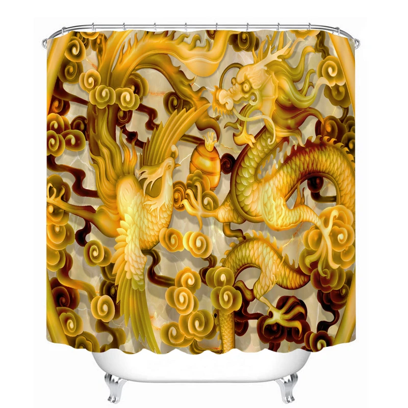 MYRU 3D Print Waterproof Dragon Shower Curtains Bath Products Bathroom