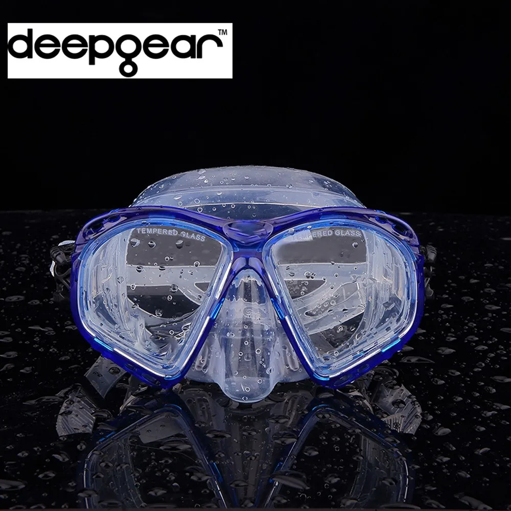 DEEPGEAR Подводная маска для подводного плавания, ныряния с дыхательной трубкой Набор прозрачный силиконовый Подводная маска сухая трубка водолазное снаряжение Топ для плавания и подводное снаряжение