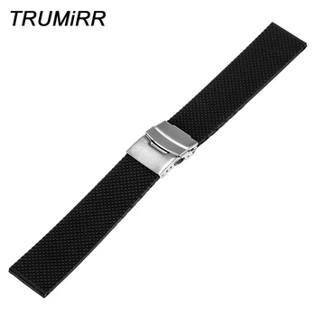 

22mm Silicone Rubber Band Stainless Steel Buckle Bracelet Strap for Pebble Time Steel LG Watch W100 W110 W150 Asus Zenwatch 1 2