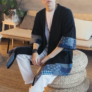 

Chinese style windbreaker men ethnic han loose large cotton linen fashion 80s clothing men ancient style top coat dropshipping
