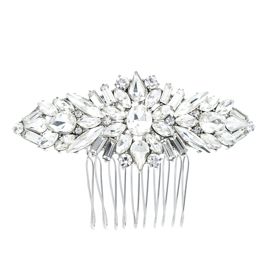 Krystaly drahokamu vlasy hřeben ženy vlásenky svatební svatební vlasy šperky příslušenství průvod náhrdelník 4364